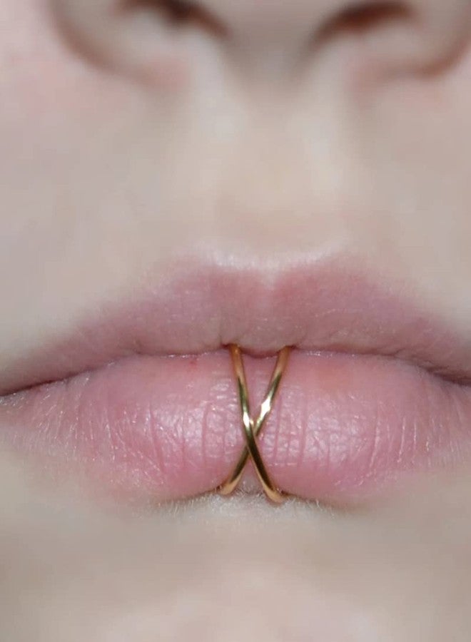 QWALIT كوالت: ثقب شفاه مزيف، حلقة شفاه مزيفة، حلقة أنف مزيفة، لدغات ثعبان مزيفة، ثقب أنف مزيف، أقراط مزيفة، سوار، مشبك ثقب لدغة ثعبان مزيفة، أقراط سوار بدون ثقب، ذهب - Image 5